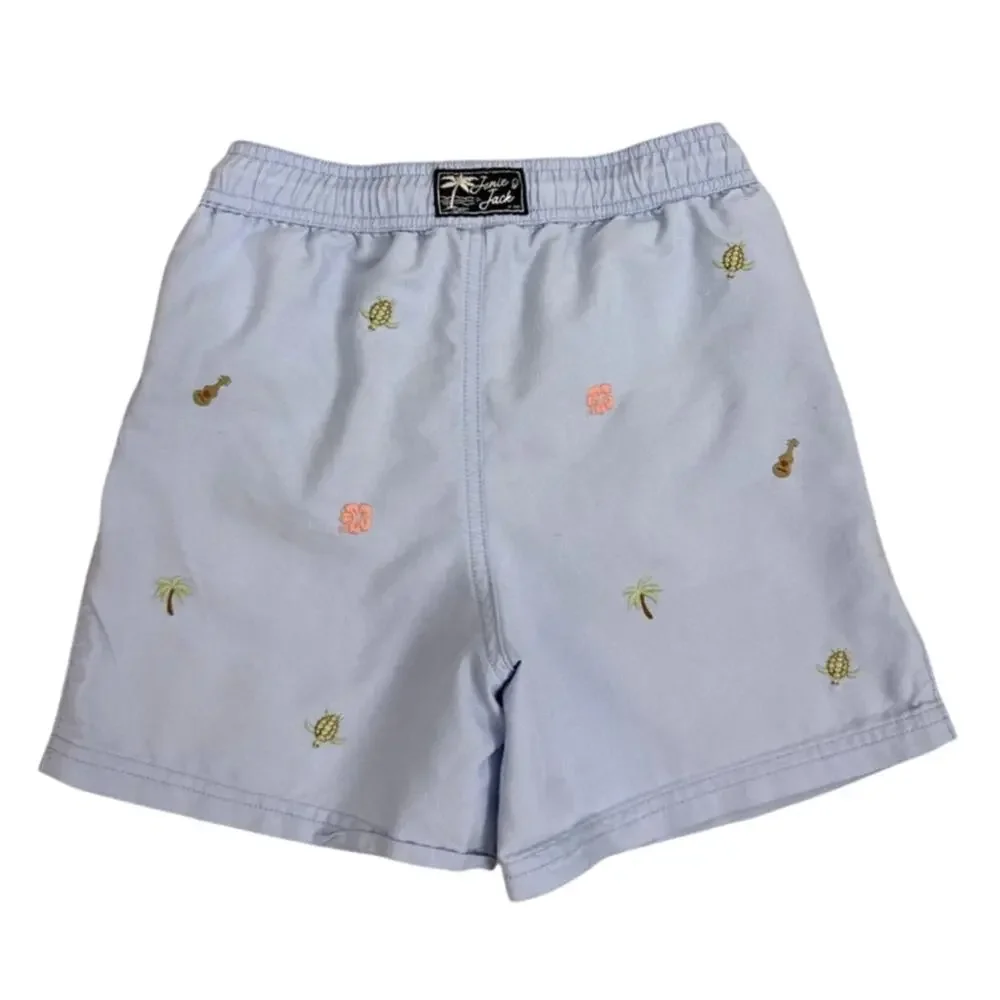 Janie and Jack Swim Shorts Blue Board Shorts Lined Bathing Suit Size Youth 8